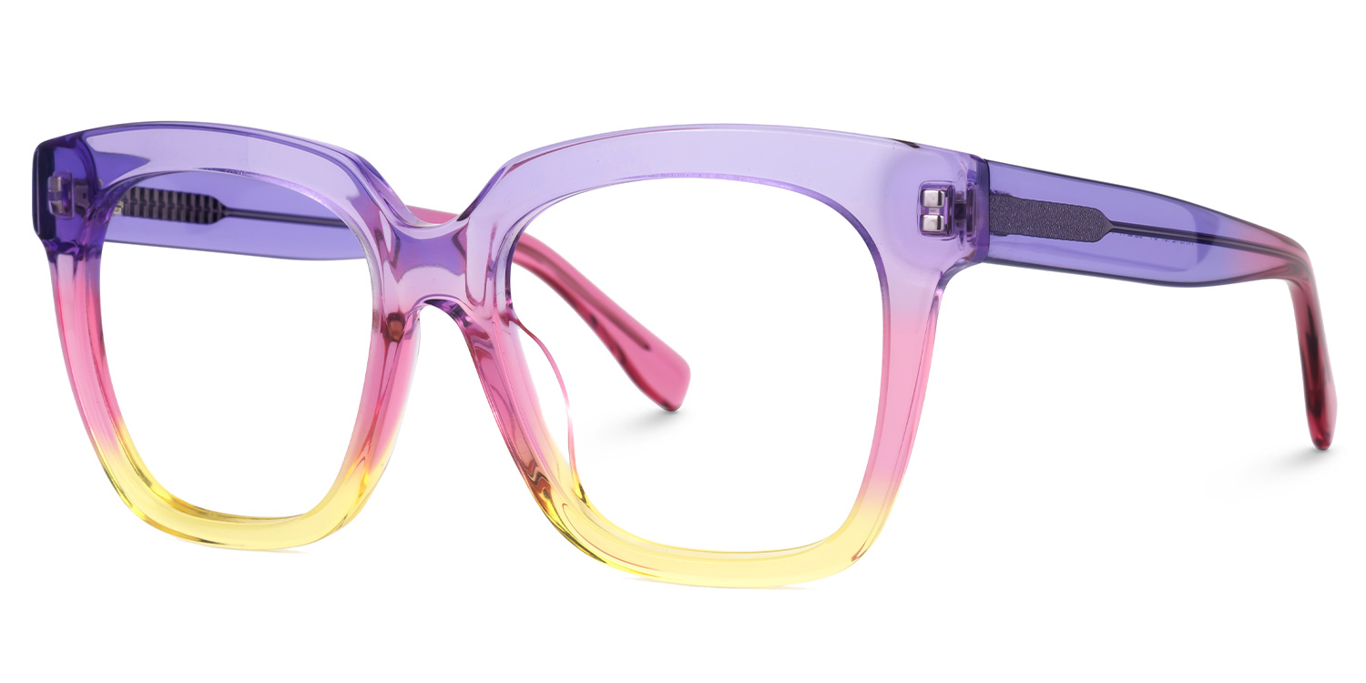Xion Square Pink-Yellow Glasses1