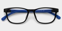 Robin Rectangle Black Blue Glasses1