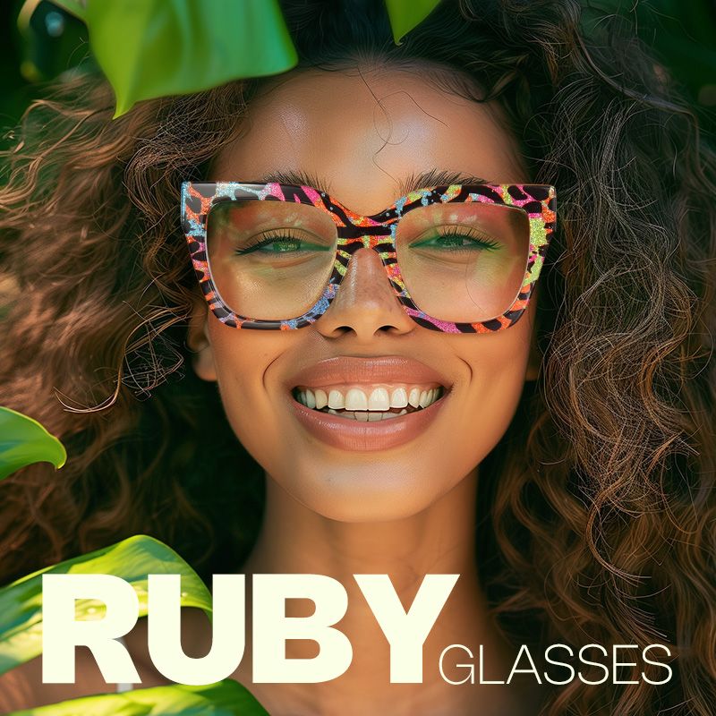 Ruby Leopard Print Fashion Square Frame Glasses | ZEELOOL6