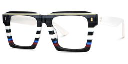 Kenish Black White Square Glasses3