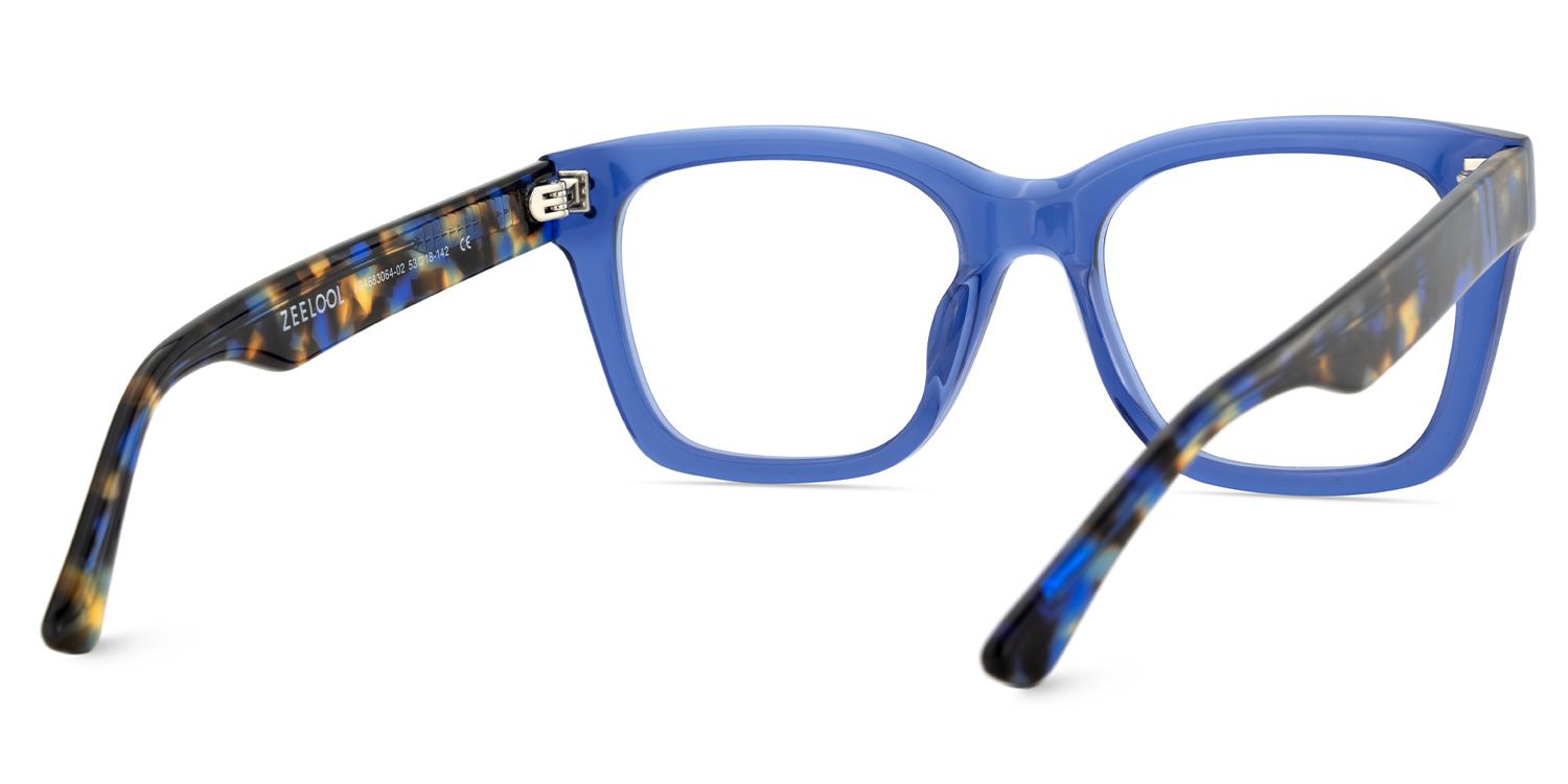 Gaydeh Transparent Blue Glasses With Rectangle Shape | ZEELOOL UK5