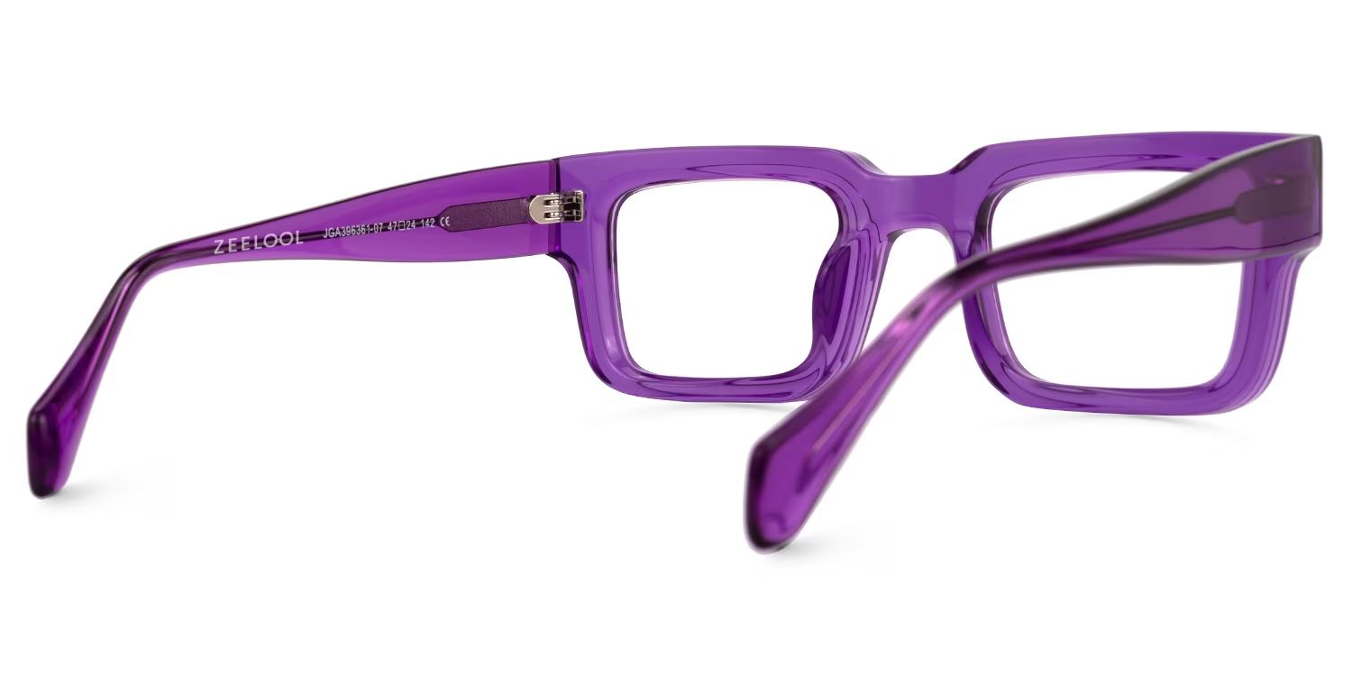 Glaucia Square Purple Glasses | ZEELOOL UK3