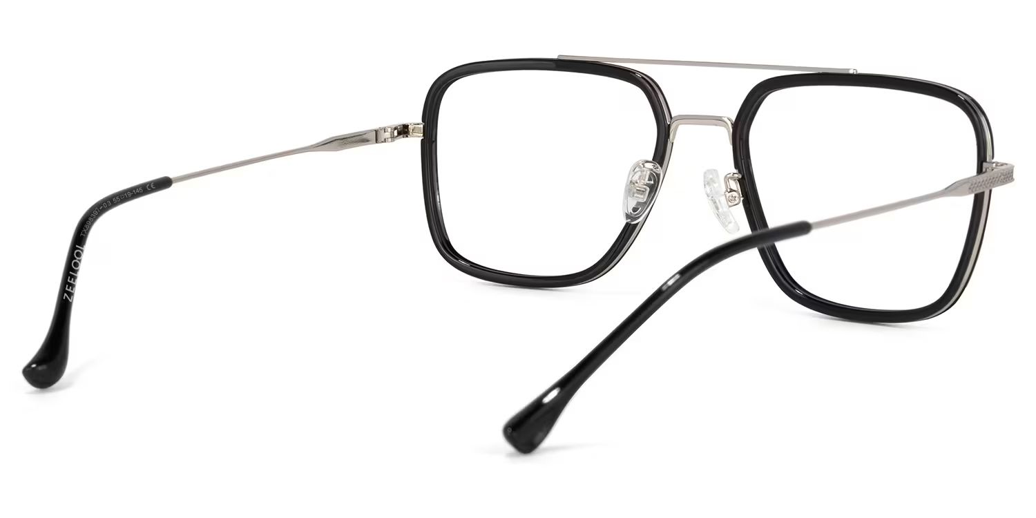 Nayeli Aviator Black-Silver Glasses | ZEELOOL UK4