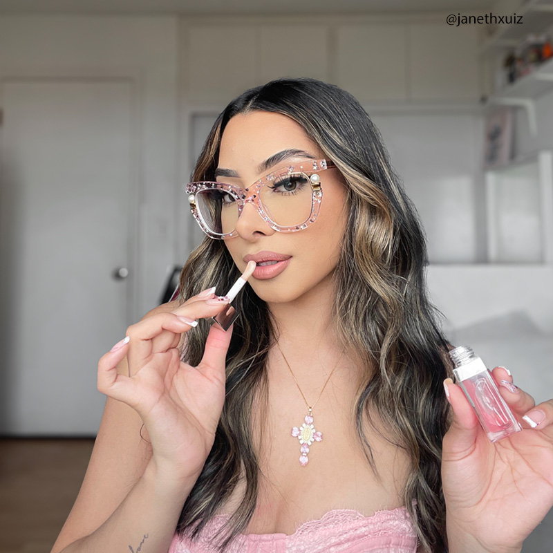 Pearl Cateye Pink Glasses8