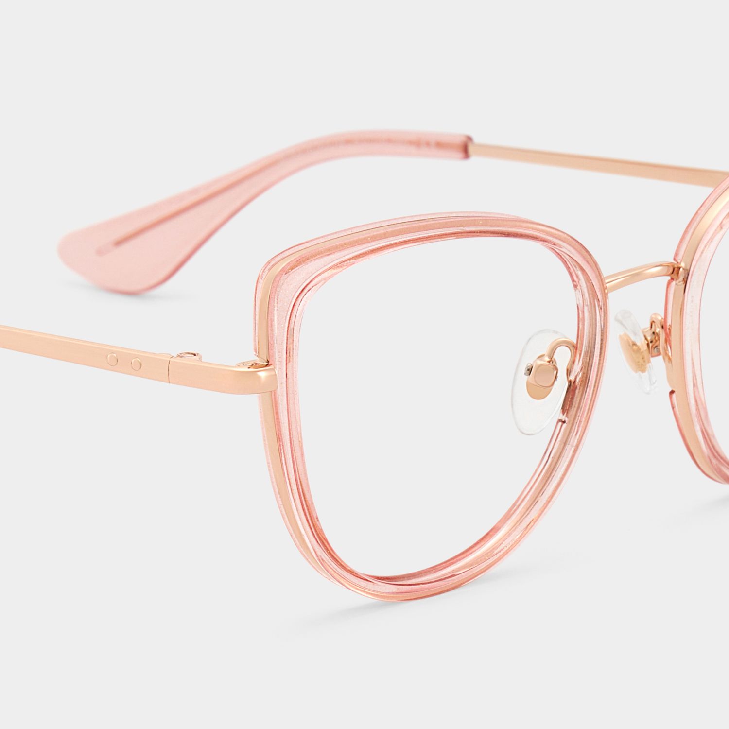 Celine Clear Pink Cat-eye Eyeglass Frames with Bling for Ladies5