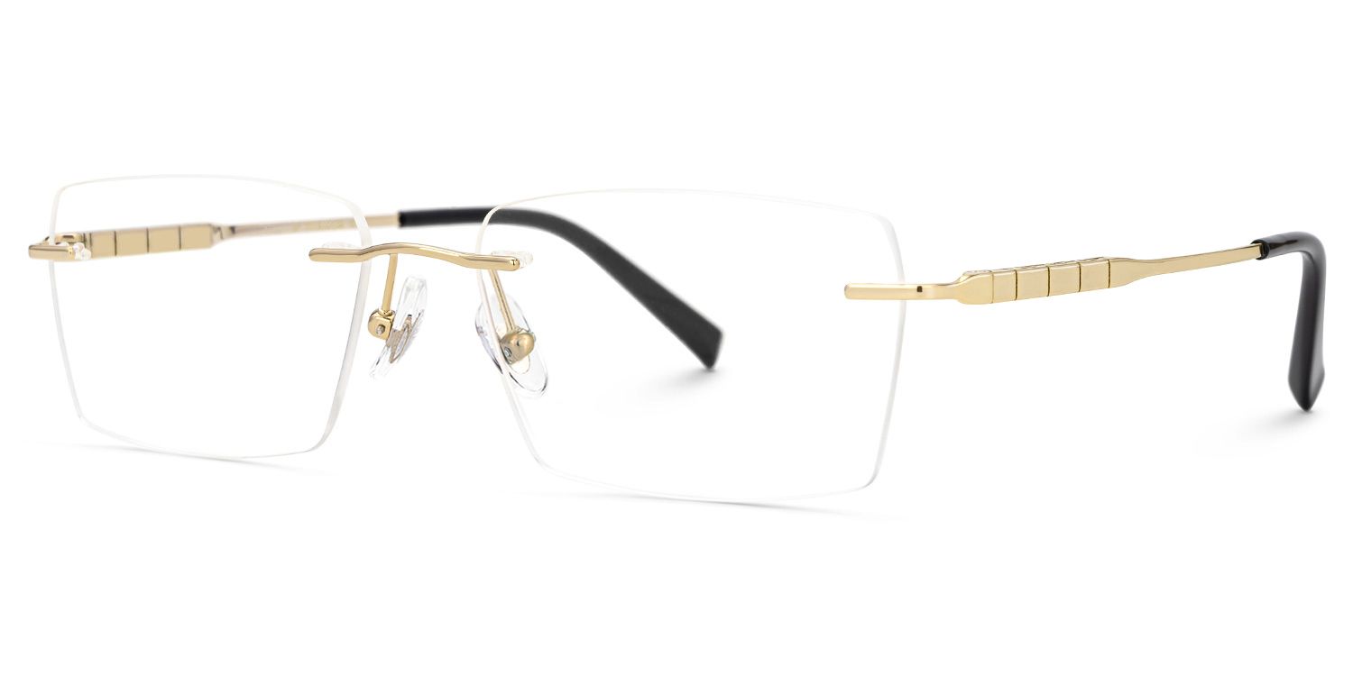Dinny Rectangle Gold Frame Glasses | ZEELOOL UK1