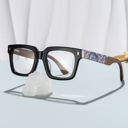 Rangel Rectangle Black Glasses0