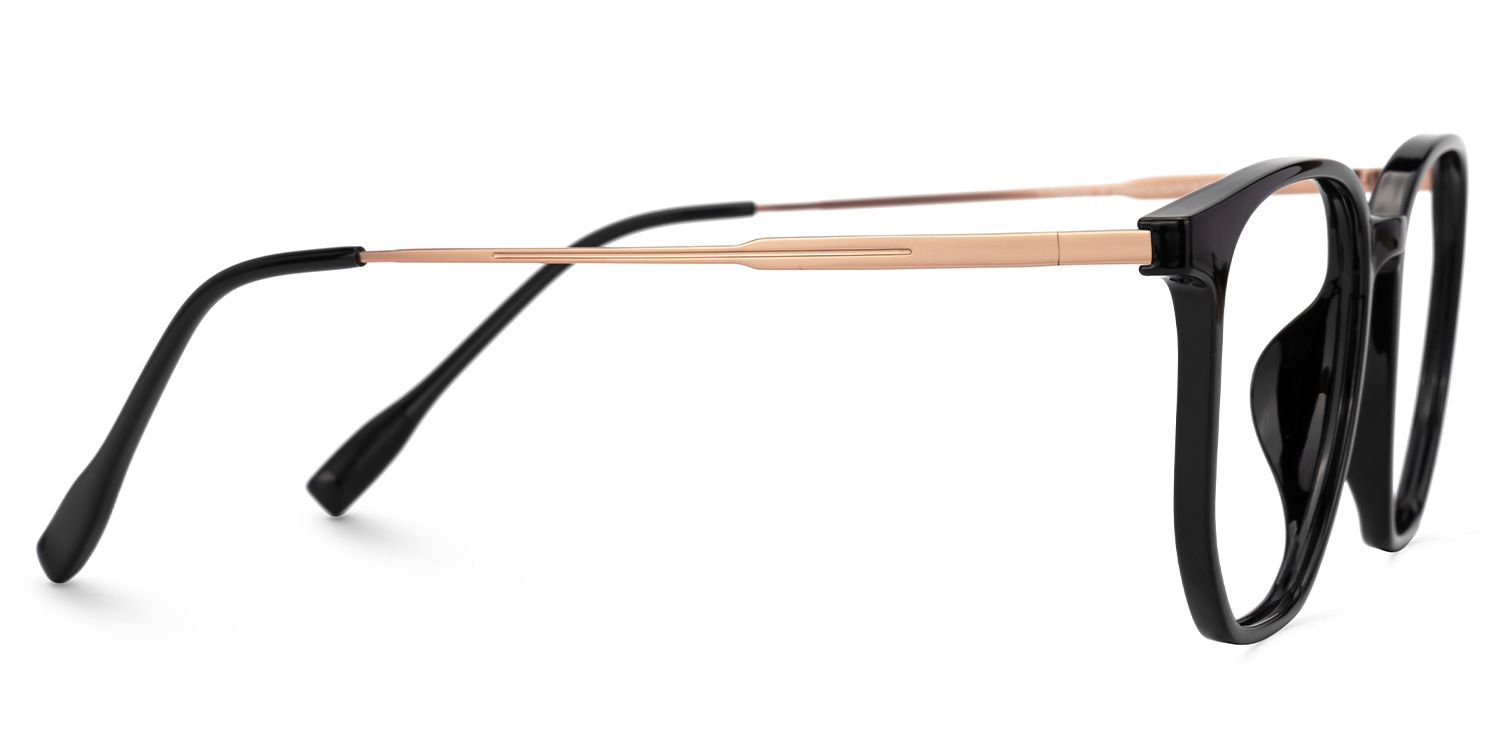 Bianca Mixed-Materials Geometric Black Frame Glasses | ZEELOOL UK2