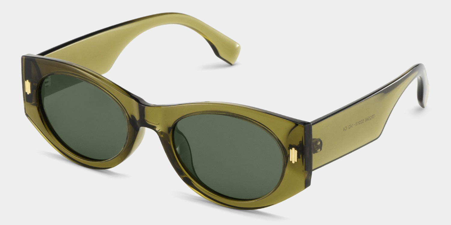Reina Geometric Green Polarized Sunglasses2