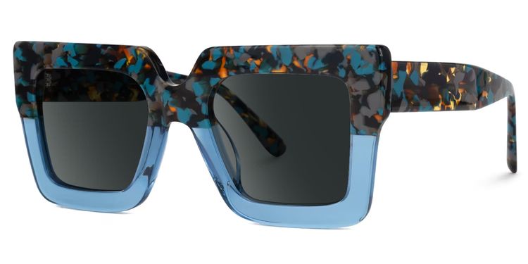 Brandon Square Blue Glasses