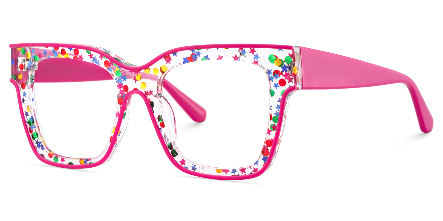 Zerica Eyeglasses in Square Red Rose Eyeglasses | ZEELOOL UK4