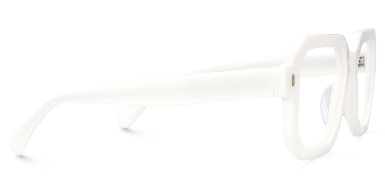 Joeann White Geometric Designer Eyeglasses2