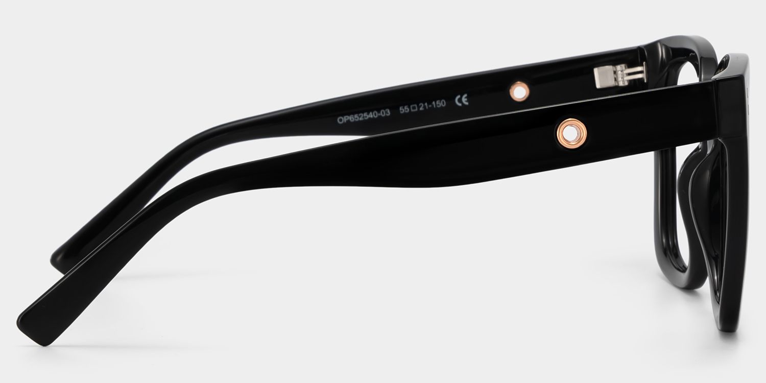 Ebony Square Black Glasses and Eyeglasses3