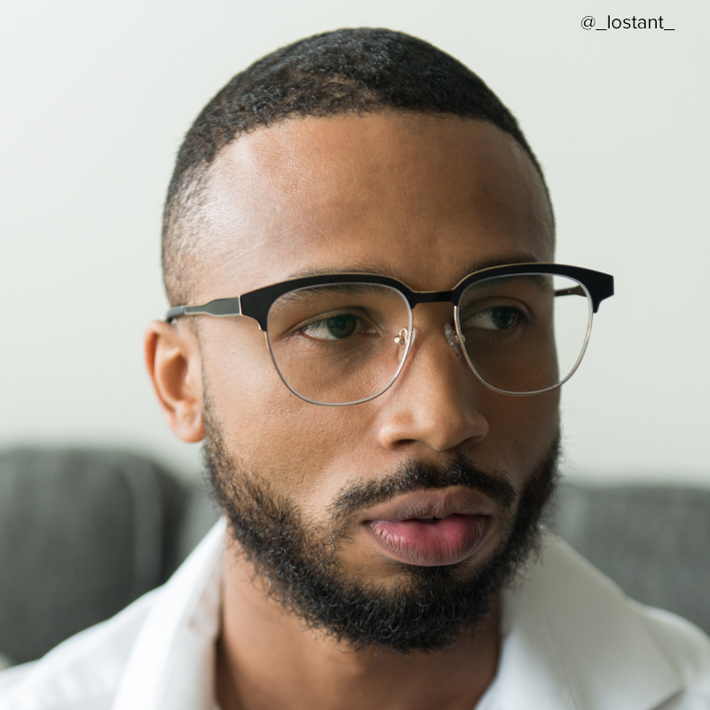 Wren Browline Black-Gold Glasses7