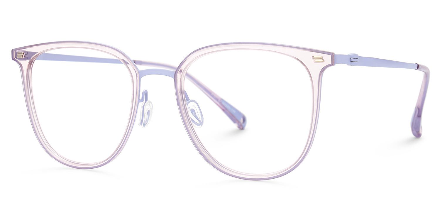 Gilliane Round Glasses Purple Thin Frame | ZEELOOL UK1