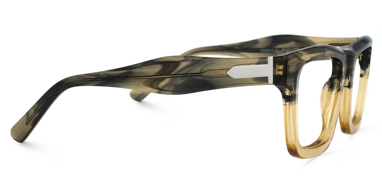 Rectangle Brown Glasses | ZEELOOL UK2