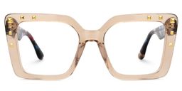 Jeanell Square Beige Glasses0