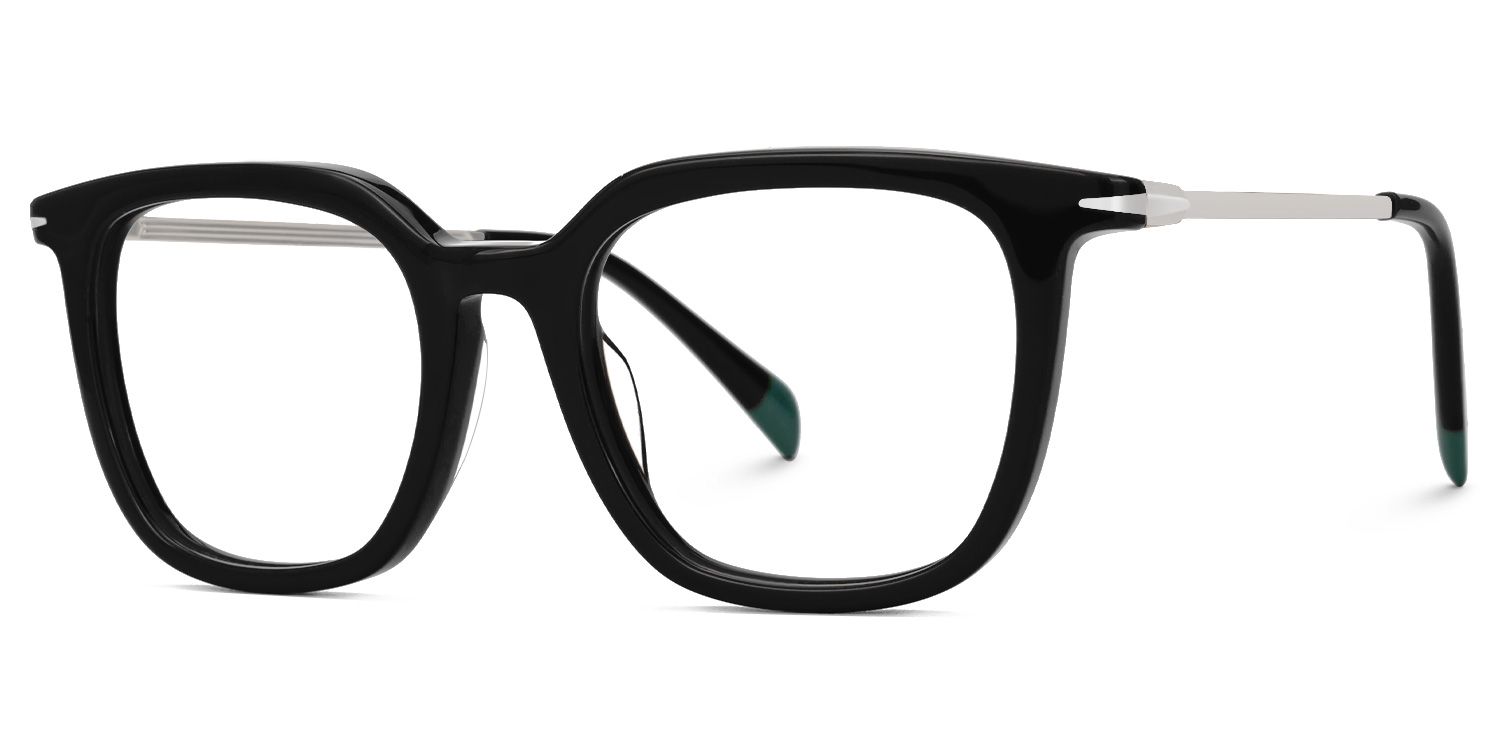 Bodali Mixed-Materials Square Black Frame Glasses | ZEELOOL UK1