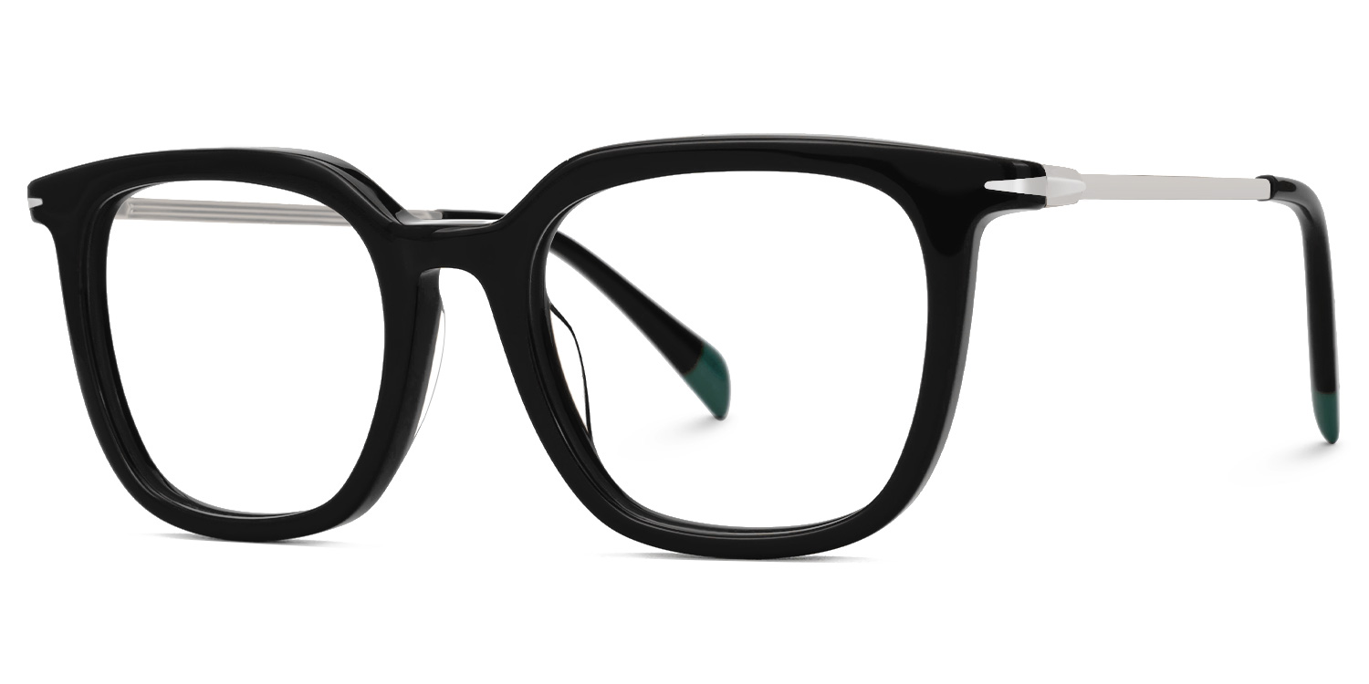 Bodali Mixed-Materials Square Black Frame Glasses | ZEELOOL UK1