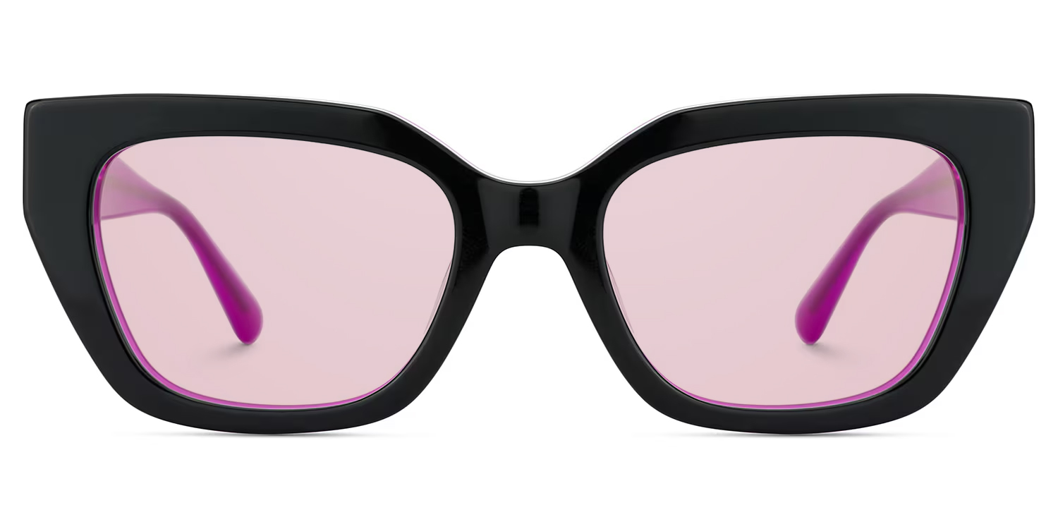 Flare Rectangle Black Sunglasses good-img