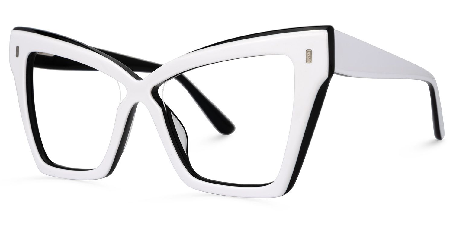 Midgett Cateye White Glasses | ZEELOOL UK1