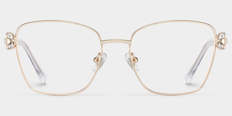 Ellie Rectangle Light Gold Glasses