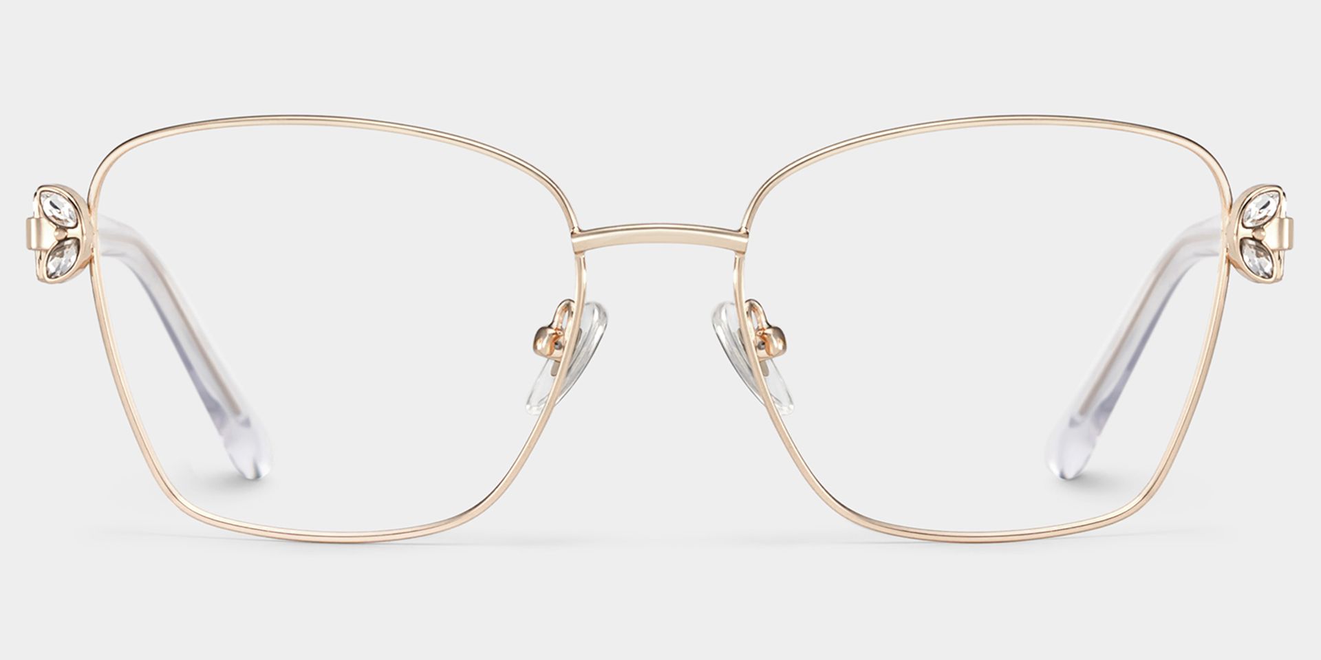 Rectangle Light Gold Eyeglasses- Ellie Metal Frame Glasses0