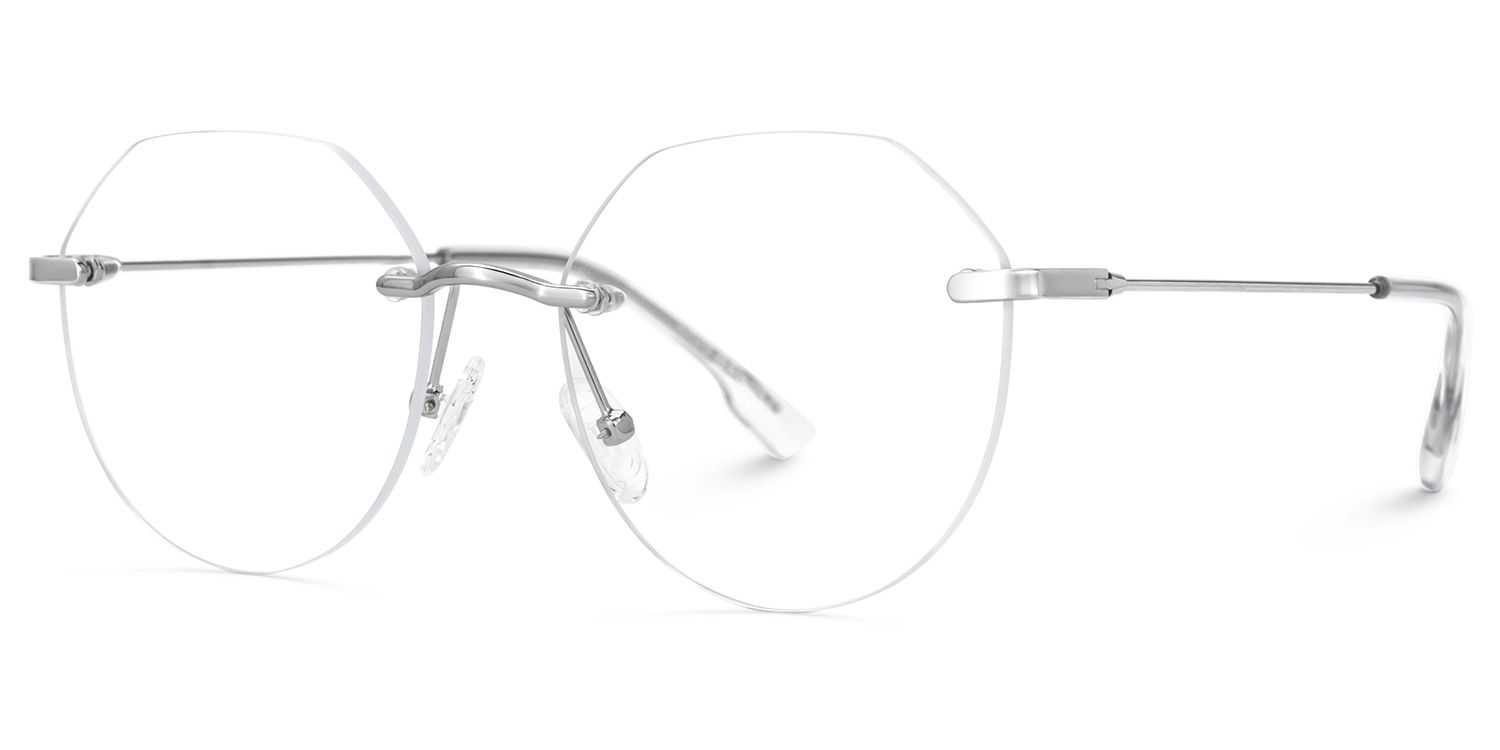 Hexagonal Rimless Glasses For Women2