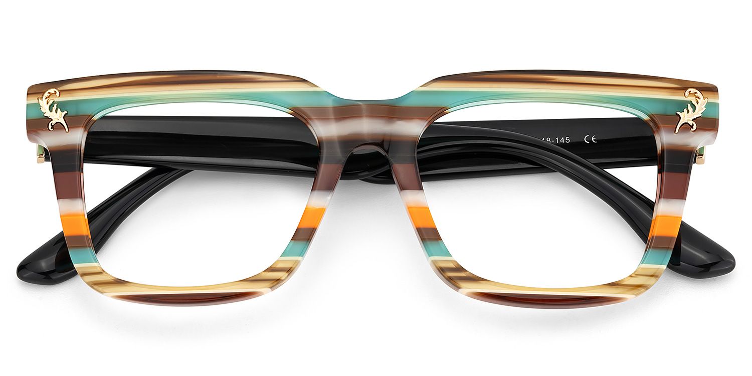 Lauffer Acetate Multicolor Frame Glasses with Square Shape | ZEELOOL UK2
