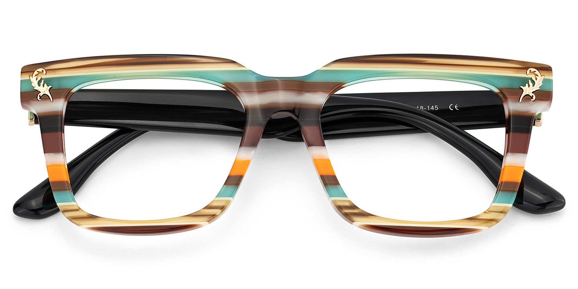Lauffer Acetate Multicolor Frame Glasses with Square Shape | ZEELOOL UK2