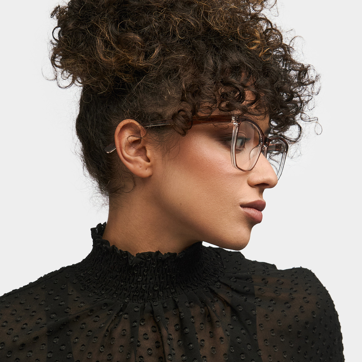 Libby Geometric Brown Thin Frame Glasses | ZEELOOL UK1