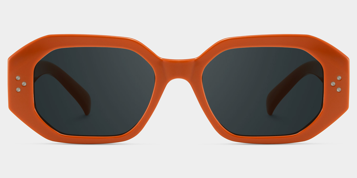 Soleil Rectangle Orange Polarized Sunglasses0