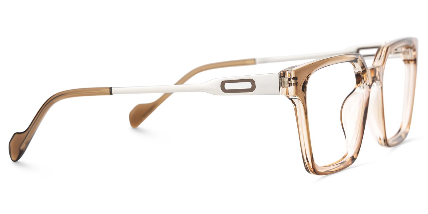Mabel Eyeglasses in Square Beige Frame | ZEELOOL UK4