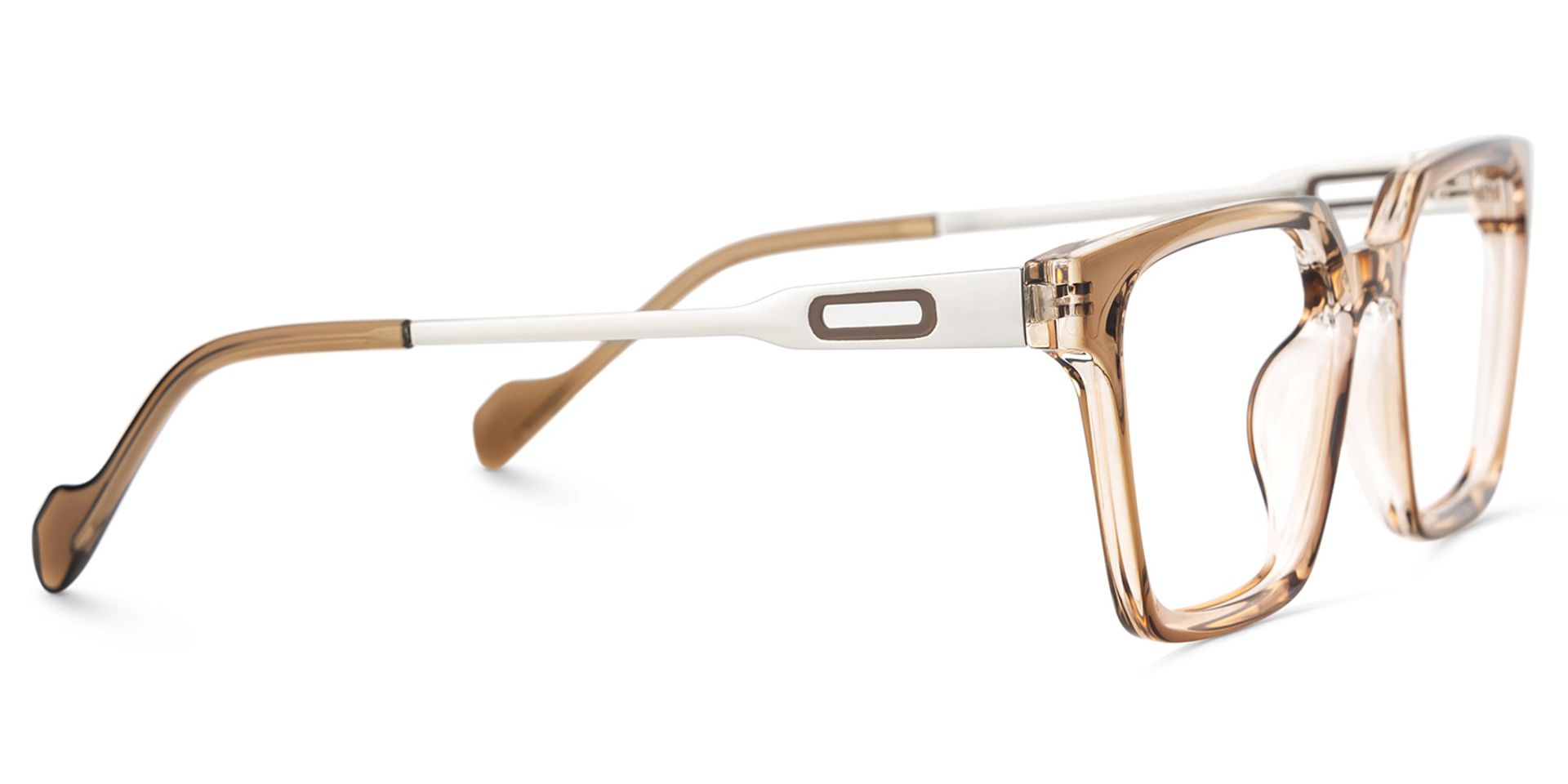 Mabel Eyeglasses in Square Beige Frame | ZEELOOL UK4