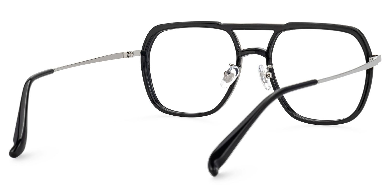 Black Vergie Aviator Frame Eyeglasses | ZEELOOL UK3