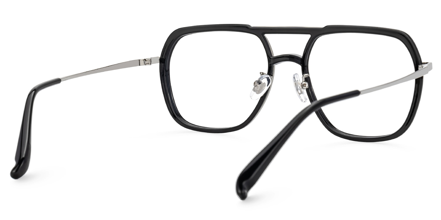 Black Vergie Aviator Frame Eyeglasses | ZEELOOL UK3