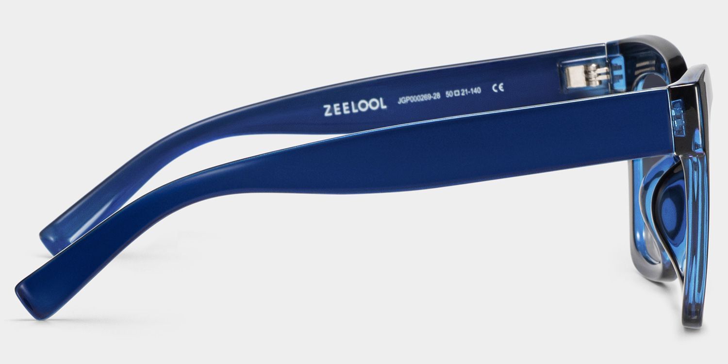 Malcolm Large Square Nerdy Glasses with Blue Color3