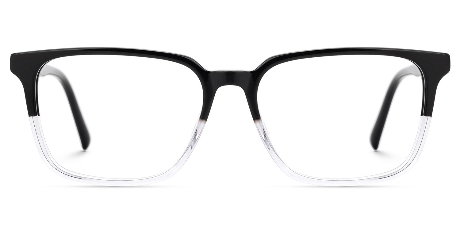 Barnhill Acetate Square Black-Clear Frame Glasses | ZEELOOL UK0