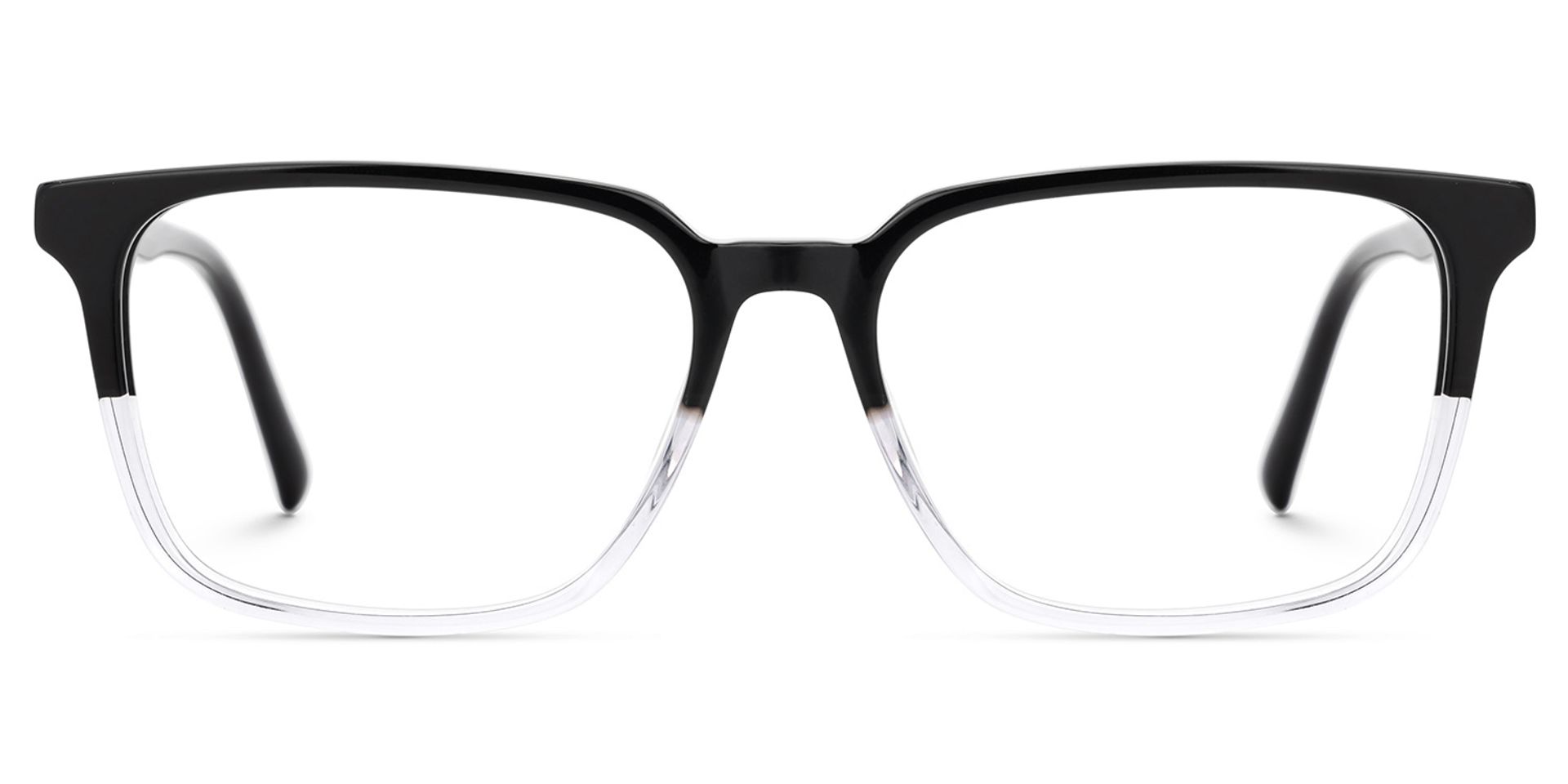 Barnhill Acetate Square Black-Clear Frame Glasses | ZEELOOL UK0
