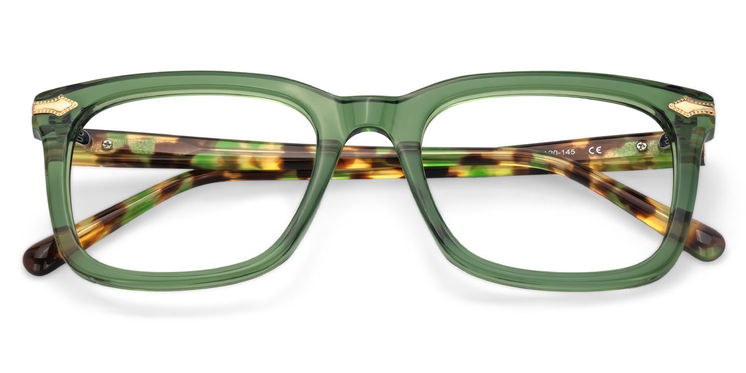 Rectangle Green Glasses Frames For Men1