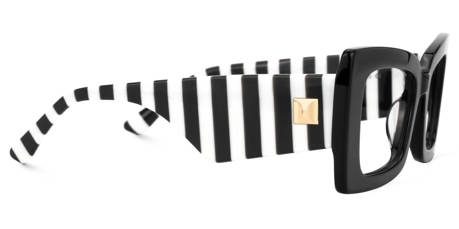 Mitia Rectangle Black Glasses2