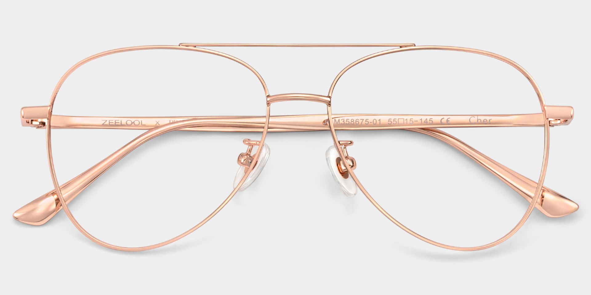 Cher Rose Gold Metal Aviator Glasses | ZEELOOL x Prabal Gurung2