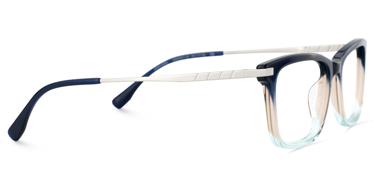 Zane Rectangle Blue Color Frame Glasses for Men | ZEELOOL UK3