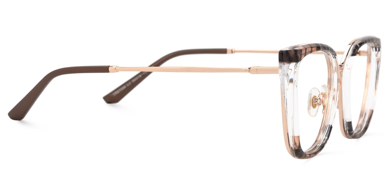 Martins TR90 Rectangle Brown Frame Glasses | ZEELOOL UK2