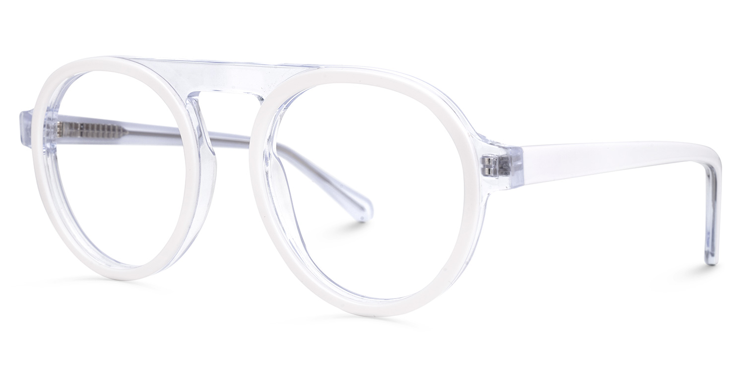 Aviator Gallardo White Glasses for Sale -Zeelool Glasses1