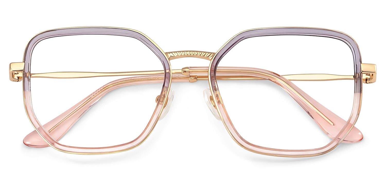 Levi Eyeglasses in Geometric Grey Pink Frame | ZEELOOL UK2