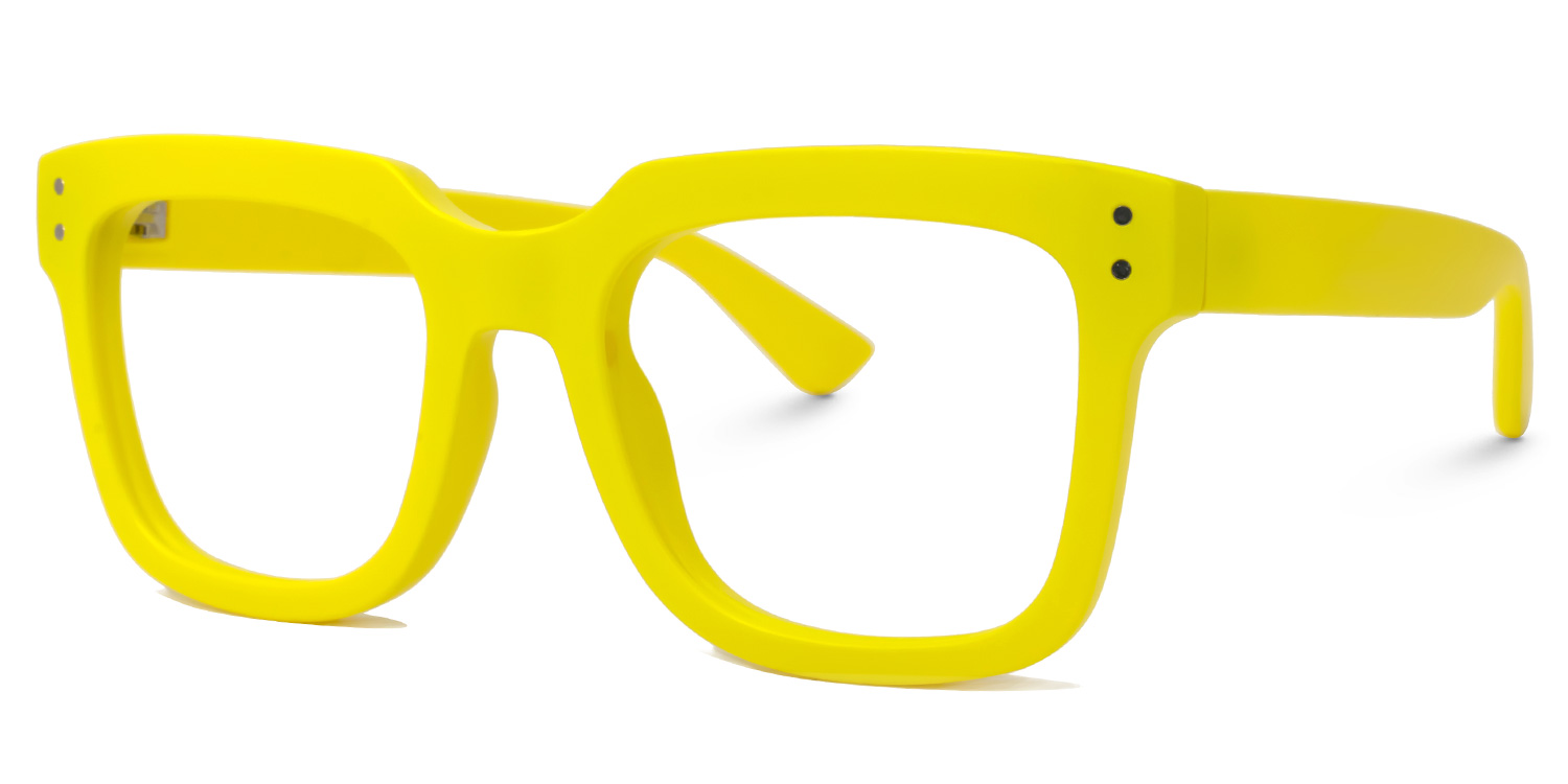 Liizbeett Square Yellow Frame Glasses | ZEELOOL UK3