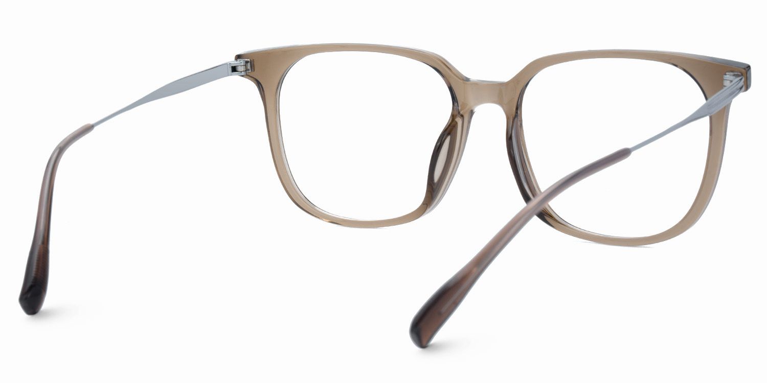 Ameedah Brown Square Thin Glasses | ZEELOOL UK4