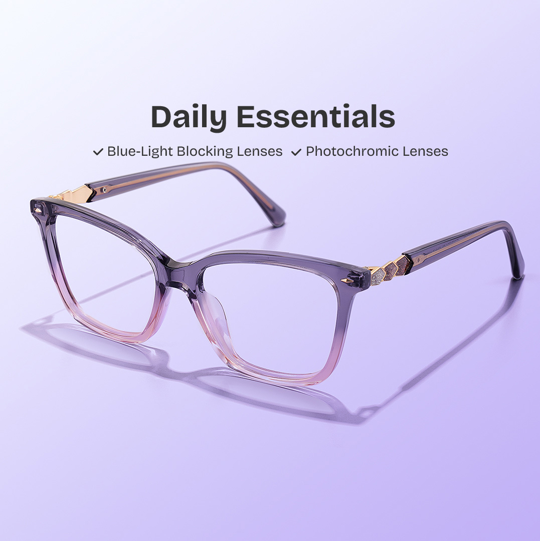 Theo Rectangle Grey Pink Glasses0
