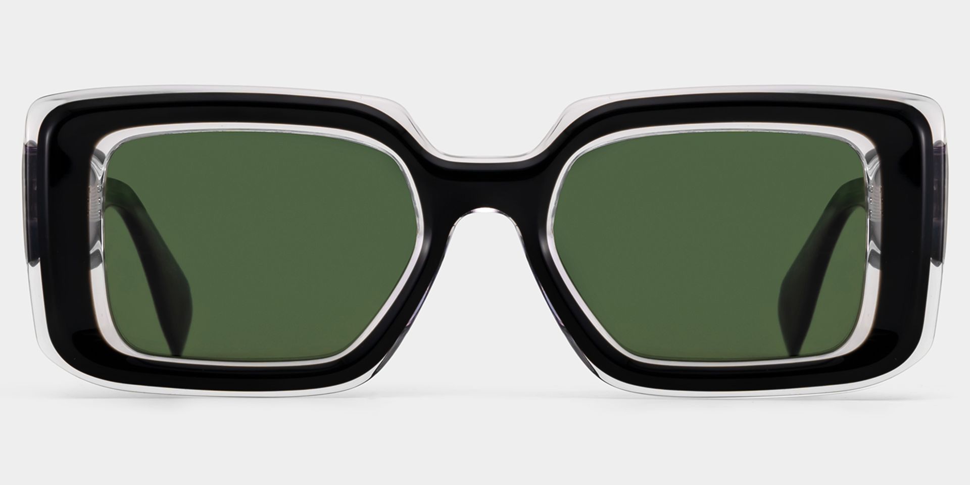 Eira Rectangle Black Polarized Sunglasses0